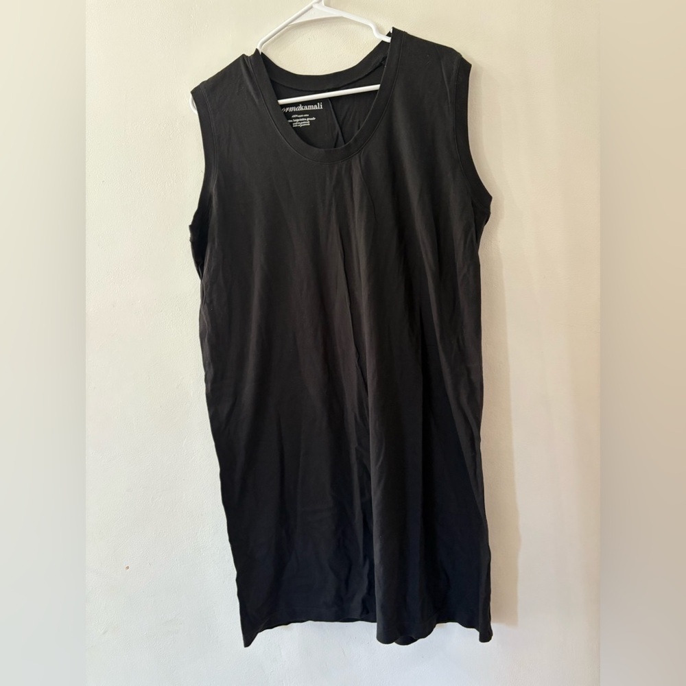 Norma Kamali Black Sleeveless Tank Dress- women’s XL - 100% organic cotton